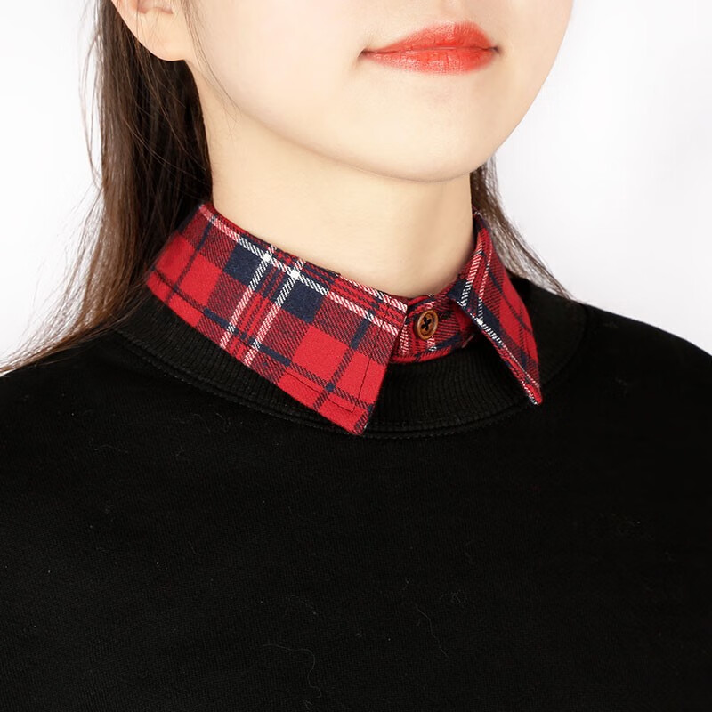 IFSONG美宋新品假领子女款百搭毛衣衬衫衬衣假衣领女式装饰假领 红色藏青格子070I 均码 (建议80-130斤)高性价比高么？