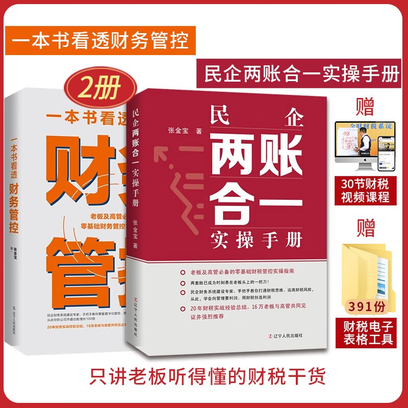 民企两账合一实操手册 + 一本书看透财务管控书籍 【2册】 附赠30节张金宝财务管理在线视频课程 老板学财务