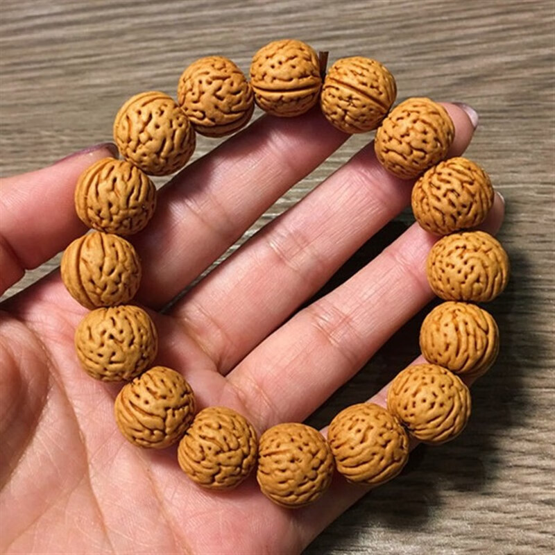 启纯核桃手串野生桃胡脑纹桃核手串文玩小核桃手链男女士桃木佛珠 原