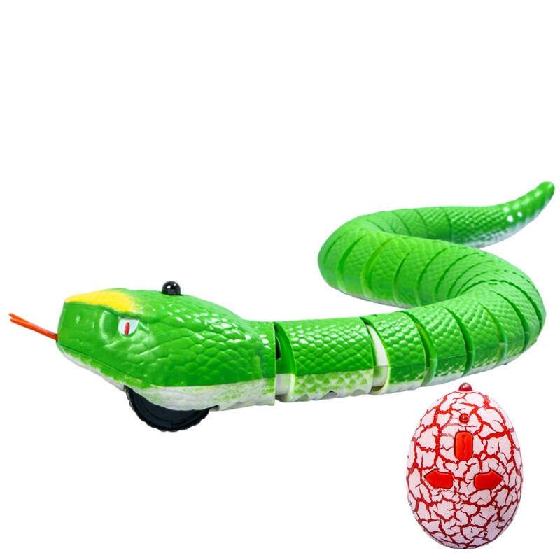 电动遥控仿真蛇玩具动物模型创意整人整蛊道具  【绿色款】仿真响尾蛇