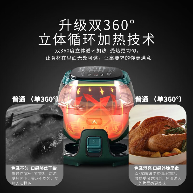 QUEENSENSE炒菜机家用懒人做饭烹饪炒锅翻炒菜锅全自动智能炒饭机器人 AAK-K60绿色