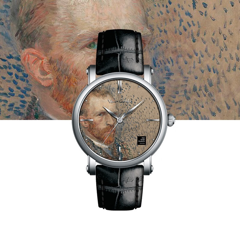 van gogh男士手表小众轻奢时尚防水腕表简约艺术学生情侣 梵高自画像