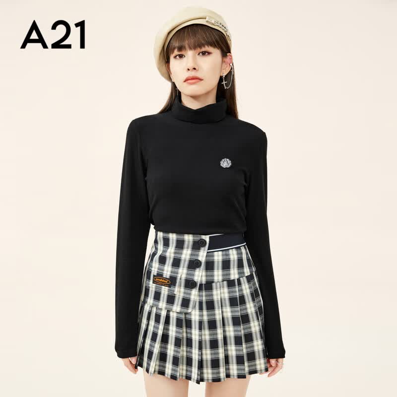 A21女装针织修身高领长袖T恤衫 黑色 M怎么样,好用不?