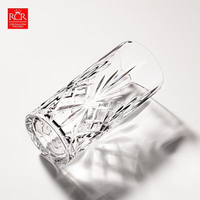 RCR进口水晶玻璃水杯喝水果汁牛奶杯泡茶杯家用套装啤酒杯乔迁礼物 【旋转杯架】旋律玻璃杯 360ml 6只