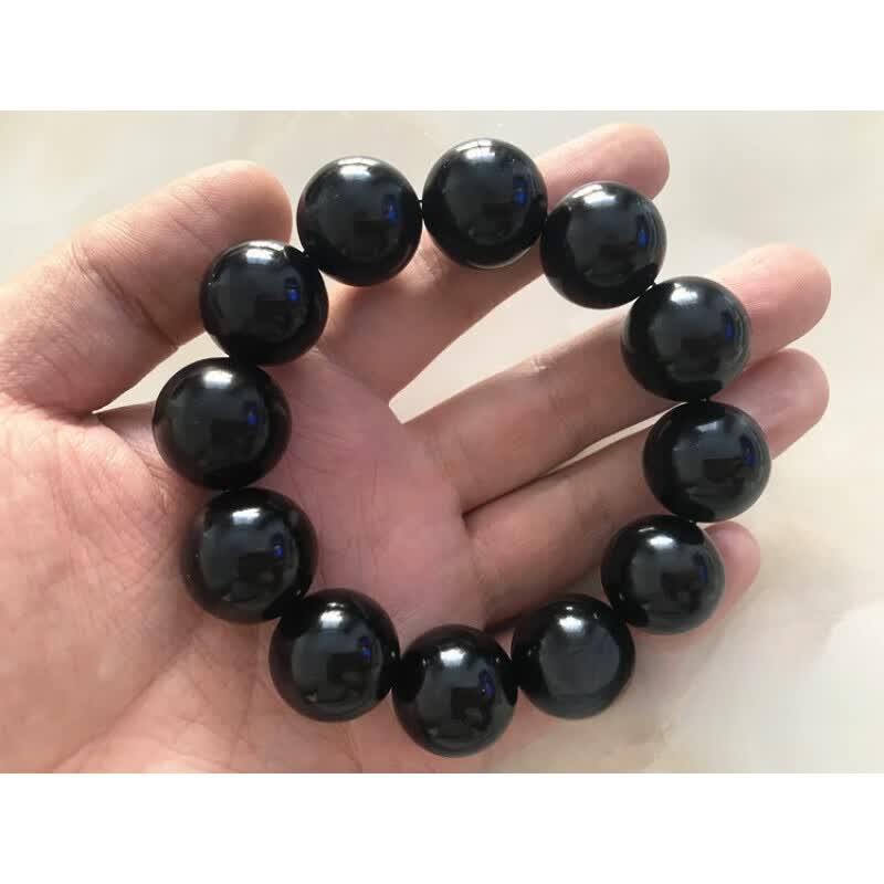 snqp抚顺煤精手串手链男式女式全尺寸手链精品 10毫米平串18粒