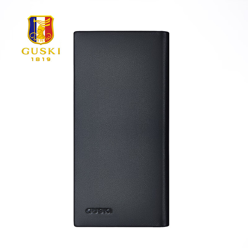 古士旗（GUSKI）法国品牌男士钱包男长款皮夹牛皮钱夹高档卡包新年生日情人节礼物 【专柜礼盒】马到成功860011-3 头层牛皮/百搭长款