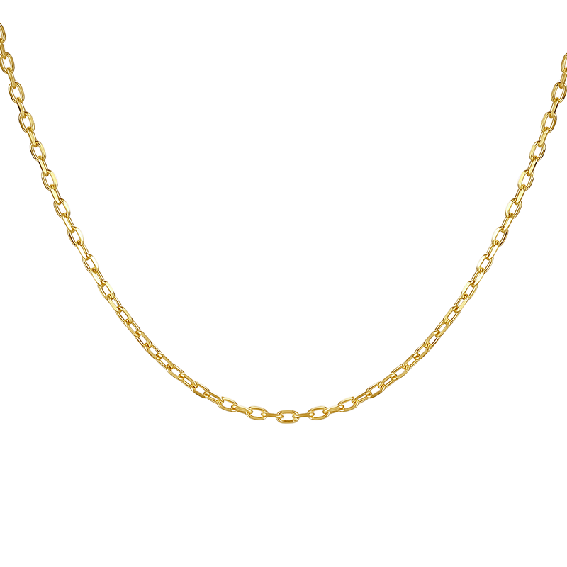 謝瑞麟（TSL）情人節(jié)禮物18K金項鏈素鏈簡約細鏈K金項鏈AG071 K黃