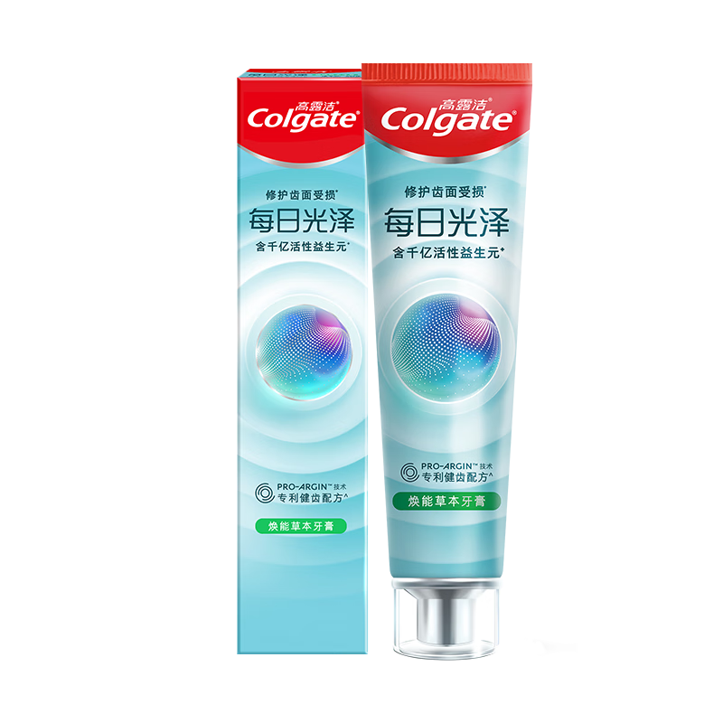 高露洁（Colgate）每日光泽健齿修护牙膏草本160g含氟防蛀清新口气美白亮白抗敏