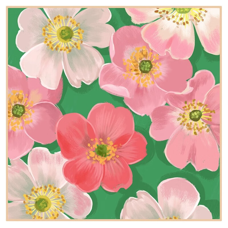 美岸(meian)桃花数字油画diy花卉填充油彩画手工填色丙烯治愈自己手绘