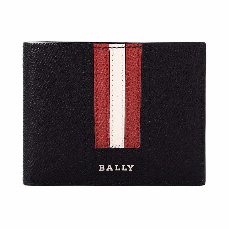 巴利 bally 奢侈品  男士tevye系列牛皮革黑色短款钱包钱夹 tevye.