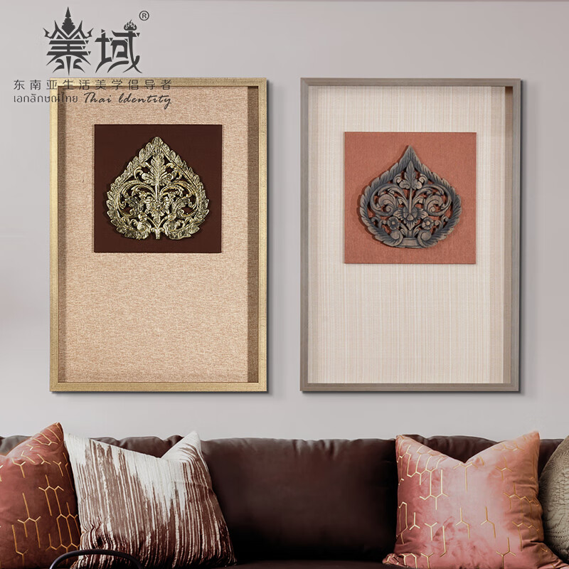 促销泰域 东南亚风格玄关装饰画泰国图腾手工实物挂画泰式酒店会所