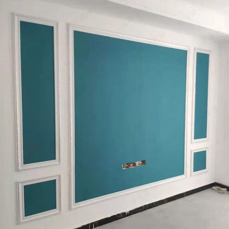 大气客厅卧室床头背景简约现代影视墙无缝墙布 孔雀蓝墙布-加厚色织布