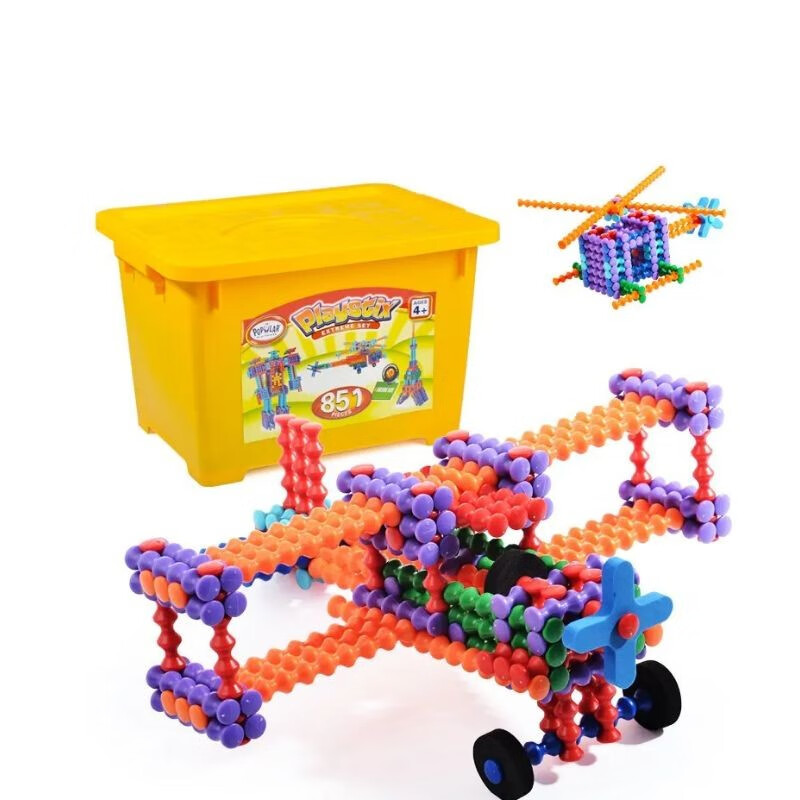 光华玩具(popular playthings)竹节棍拼插积木玩具拼装汽车飞机动物