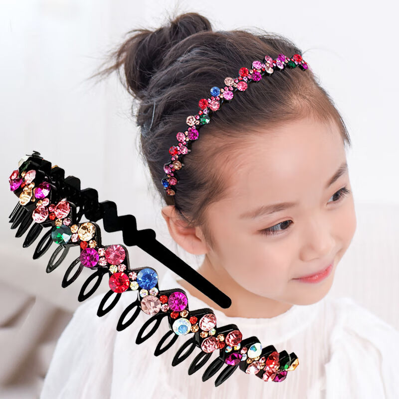 儿童发箍带齿防滑头饰头箍小女孩系学箍压卡发卡 z款:混彩