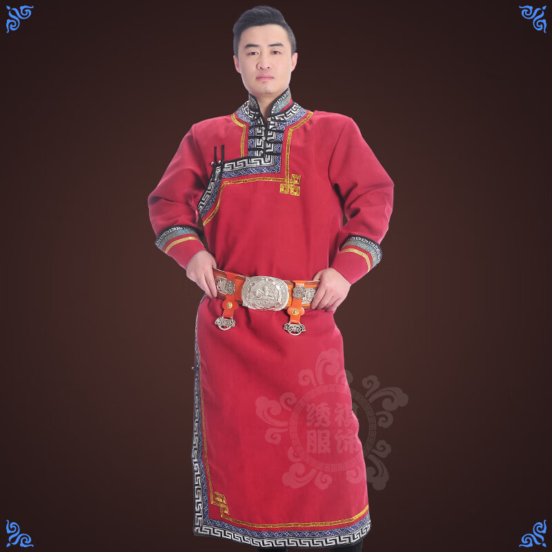 菲奢兰蒙古族服装男夏装少数民族舞台服装蒙古族生活装男士蒙古袍