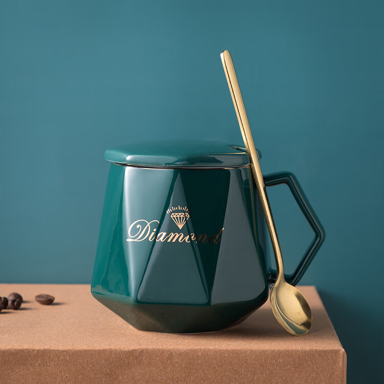 hill fox轻奢品牌马克杯北欧ins简约陶瓷创意情侣水杯子一对咖啡杯带