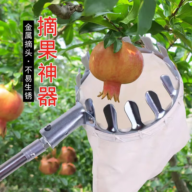 pu多功能摘果器不锈钢摘果杆高空采摘神器摘枇杷荔枝芒果枣家用工具