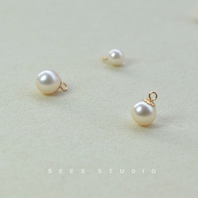 snqp珍珠吊坠一颗单珠 单颗正圆强光无暇淡水白色真珍珠项链吊坠坠子