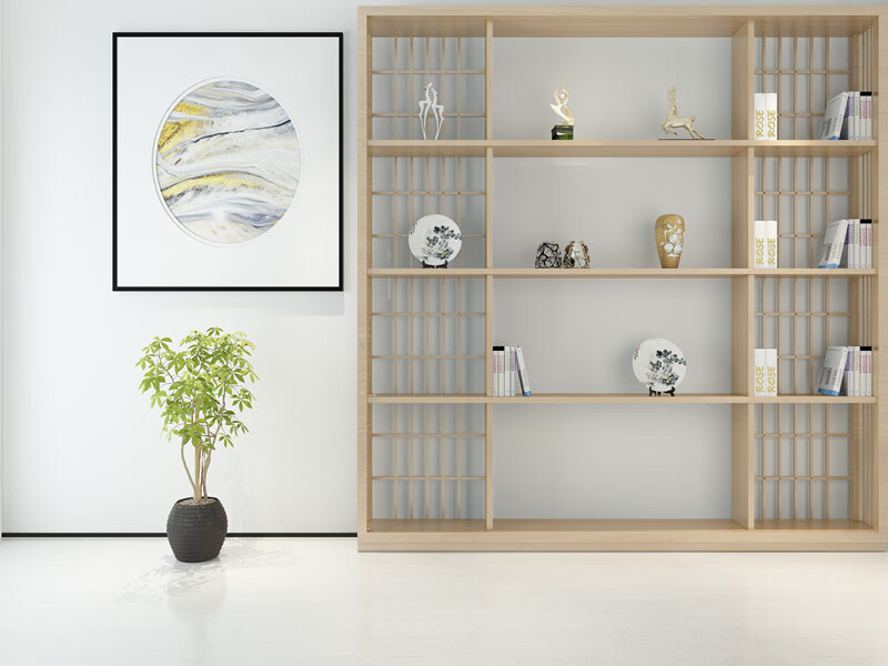 羽相印主播直播背景布3d立体书房书架办公室古典情感知识场景墙纸图