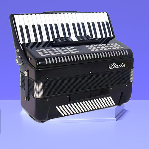 十里清波 903百乐手风琴乐器120贝斯三四排簧回声成人专业演奏 定制款 120BS-黑色-三排簧