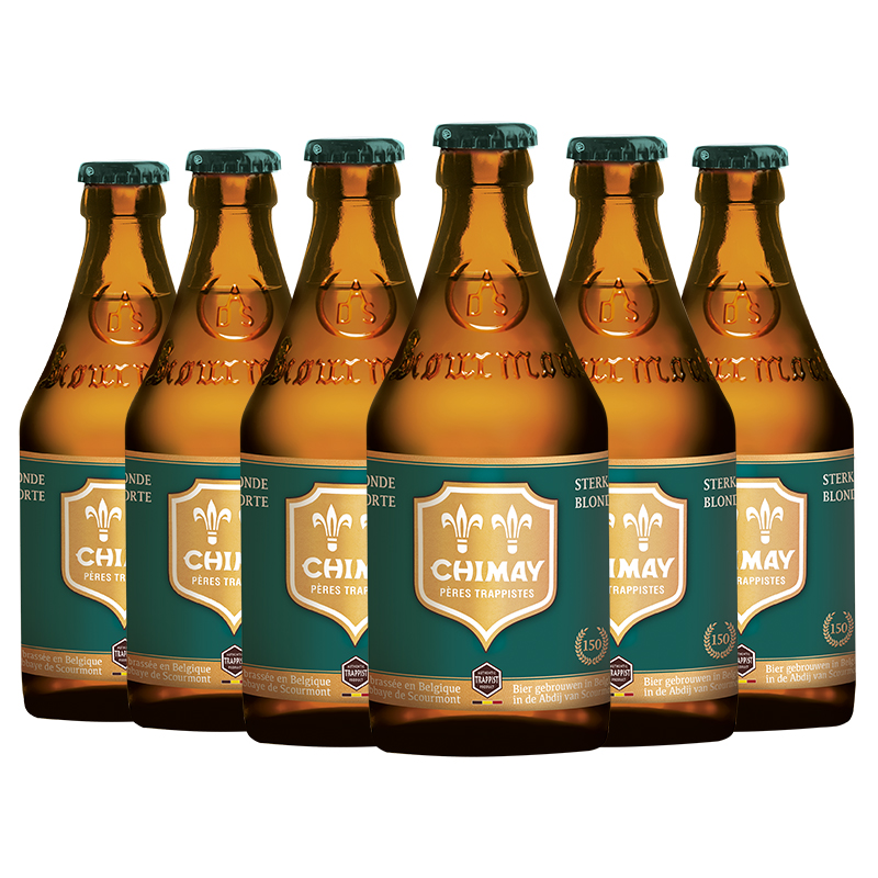 智美（Chimay）绿帽啤酒 330ml*6瓶 修道院精酿 比利时进口 烈性艾尔京东自营