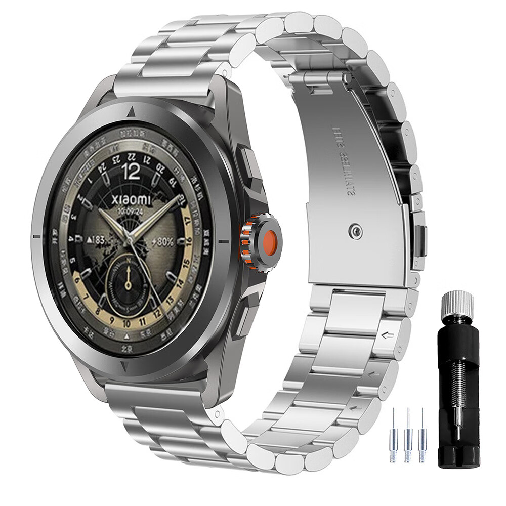 eieuuk适用小米watch s4 sport金属表带watch s3/s2智能手表不锈钢