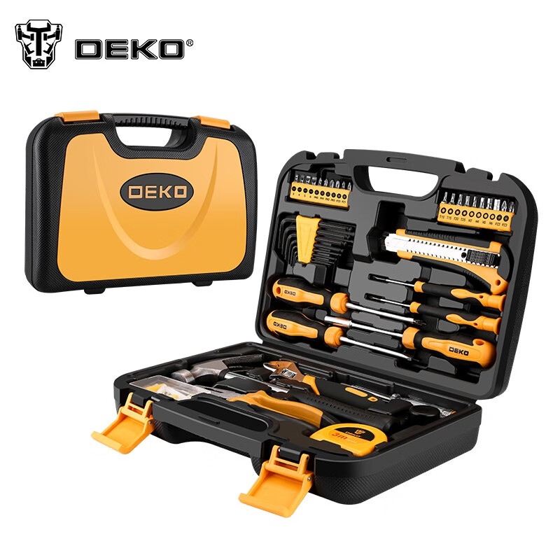 DEKO 多功能家用工具箱套装 维修五金手动工具组套 家庭组合工具套装 80件套工具套装