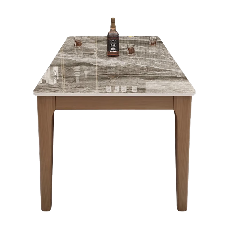 上点岩板餐桌意式大理石家用小户型现代简约长方形实木餐桌椅组合