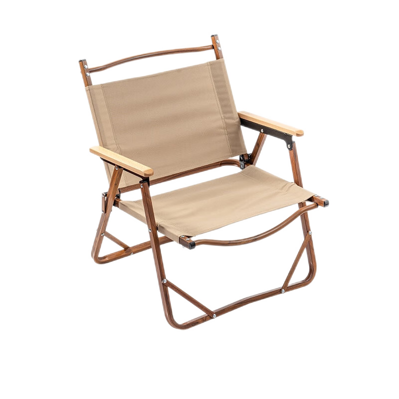 【工来工往】  折叠椅户外铝合金克米特椅露营牛津布椅子营户外折叠便携式超轻沙滩椅大号木纹色钓鱼凳椅 铝合金大号折叠椅