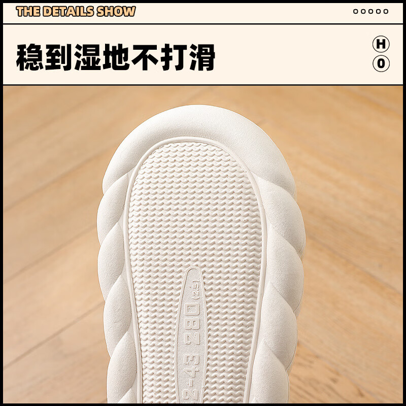 防水棉拖鞋男款冬季大码厚底室内家用毛拖鞋男士冬天家居棉拖 灰蓝 38-39适合37-38