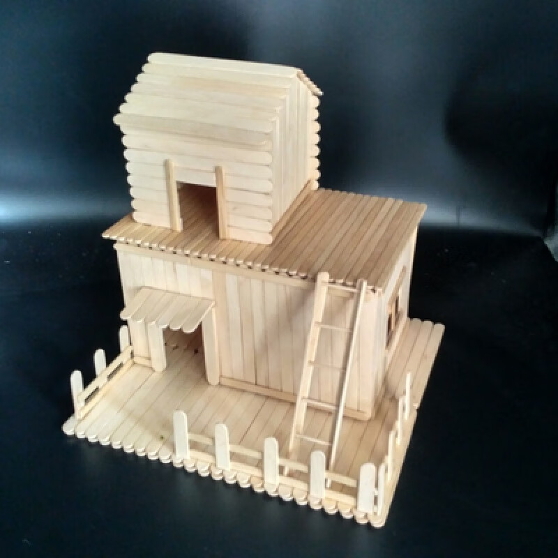 干栏式建筑diy模型 雪糕棒棍木条diy手工制作房子建筑模型材料冰棒棍