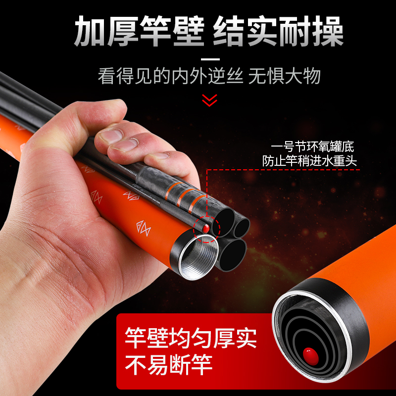 达瓦逐鹿 钓鱼竿大物竿台钓竿鱼竿碳素青鱼竿鲢鳙竿罗飞竿超轻硬8H19调 鲢鳙青鲤竿10米+竿稍+礼包