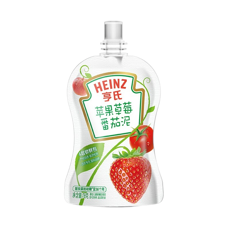 Heinz 亨氏 超金系列 果泥 3段 苹果草莓番茄味 78g
