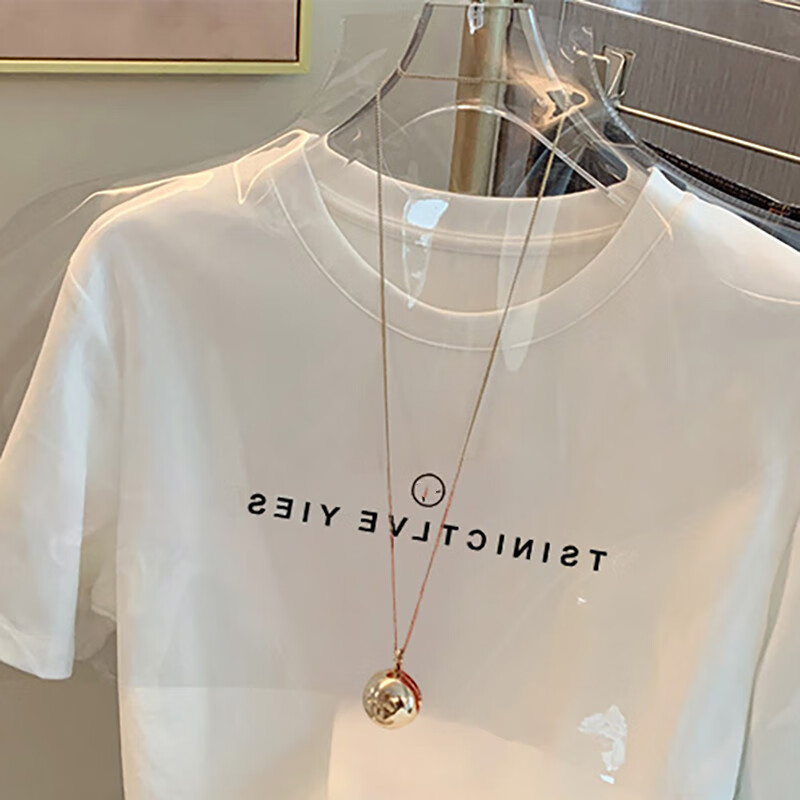 官方网旗艦店官网小白t白色短袖小t恤女2023年丅l恤 白色 m