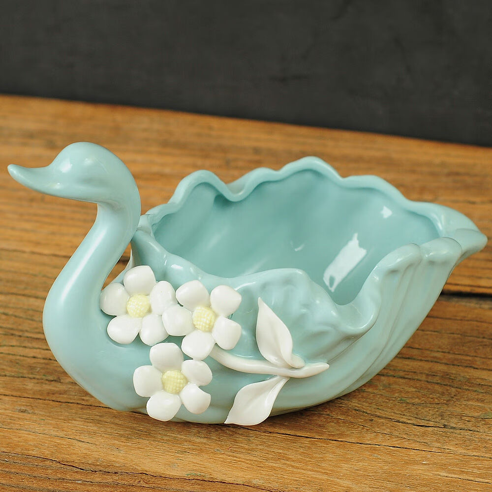 恒愎生日礼物陶瓷烟灰缸防飞灰客厅几桌面里创意办公桌装饰品 烟灰缸