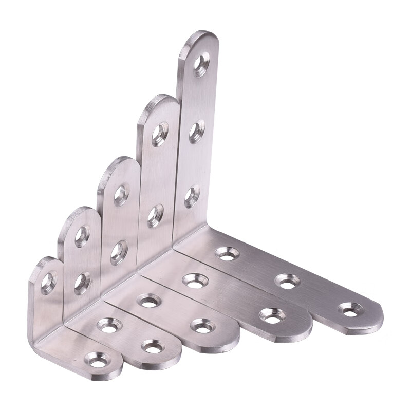 京索不锈钢角码90度直角加厚固定器角铁支架托架铁片家具五金连接件 D款直钢-大号(10只装)