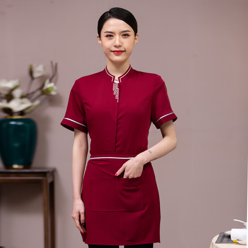 岚铠明中餐酒店服务员工作服男女夏装饭店前厅传菜服装高端餐饮制服