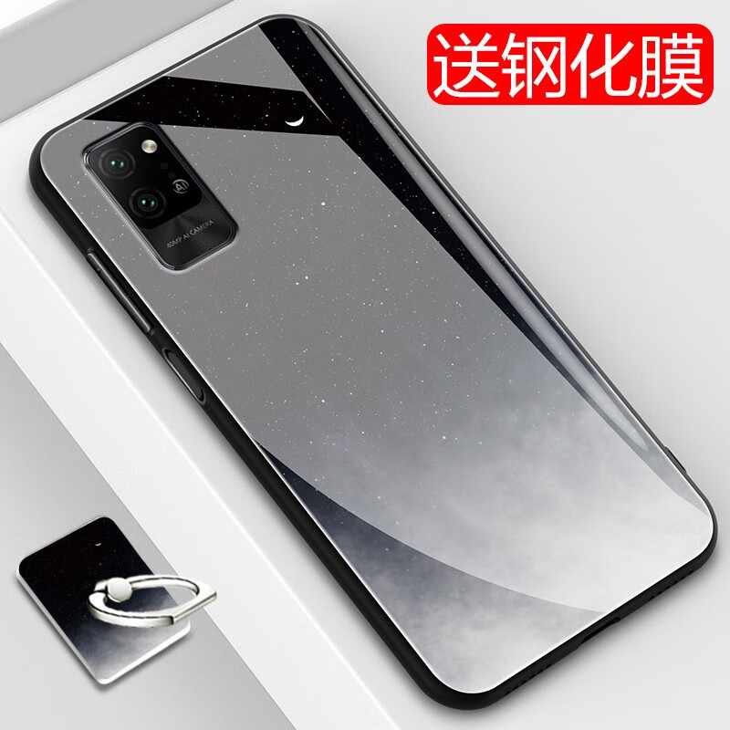 千道 荣耀play4pro手机壳oxp-an00玻璃5g男女荣耀play4pro防摔硬壳网