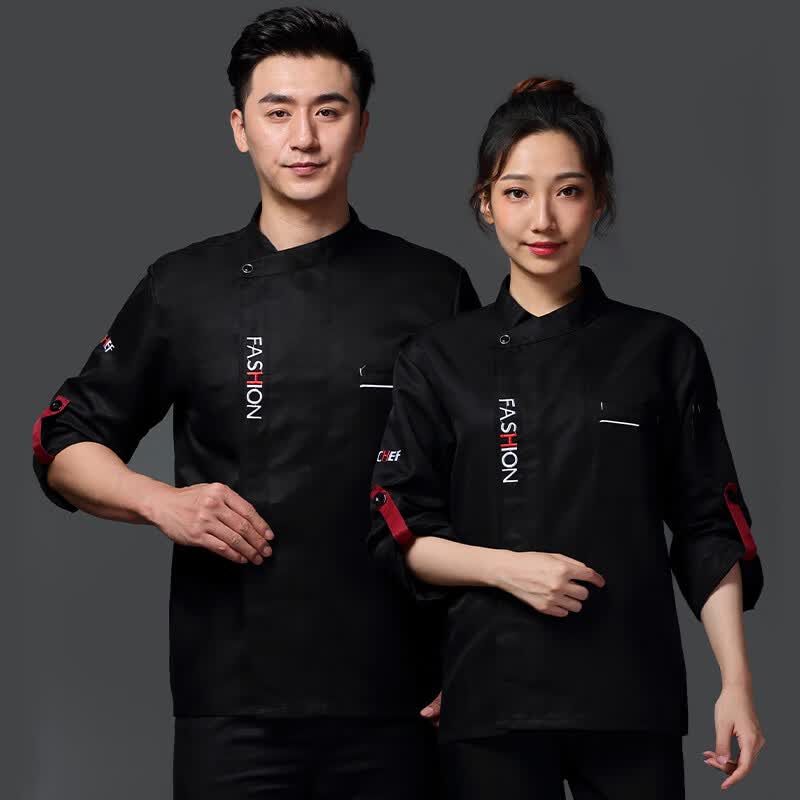 度凡尼斯米其林厨师服高端厨师酒店厨师工作服长袖秋冬装餐厅饭店后厨