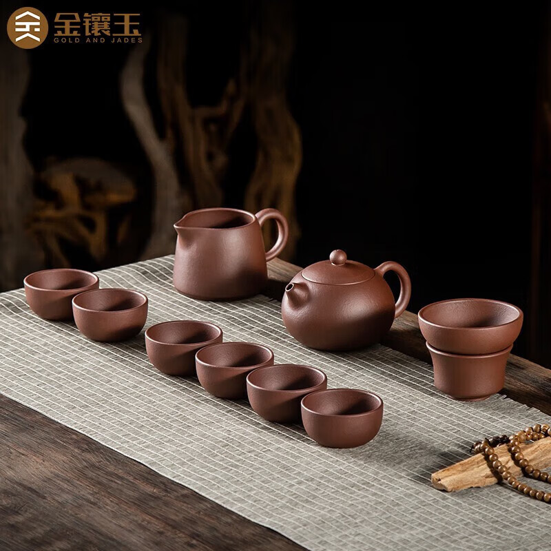金镶玉 功夫紫砂茶具整套紫砂壶泡茶壶茶杯宜兴原矿高档礼盒 西施壶套装