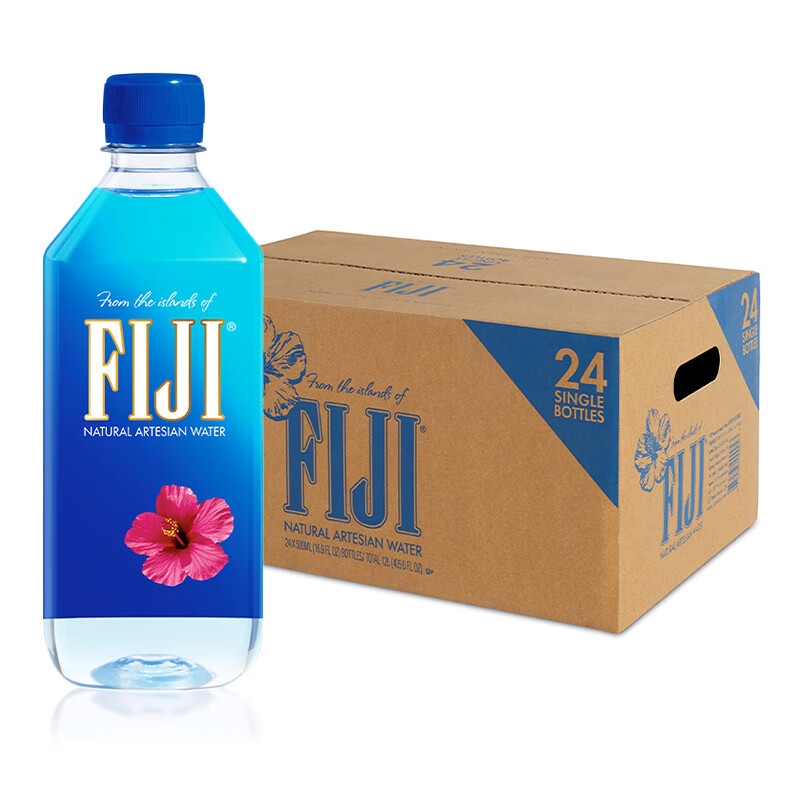 斐济原装进口 斐泉（FIJI Water）天然矿泉水500ml*24瓶 整箱