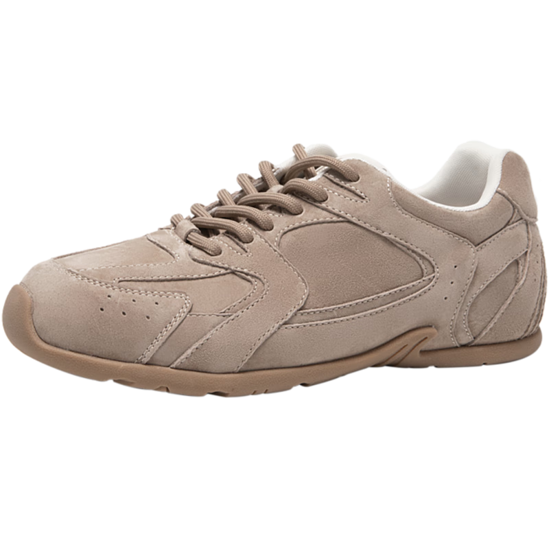 千百度顯瘦百搭時尚休閑鞋女款秋季新款運動鞋跑步鞋 卡其色 37