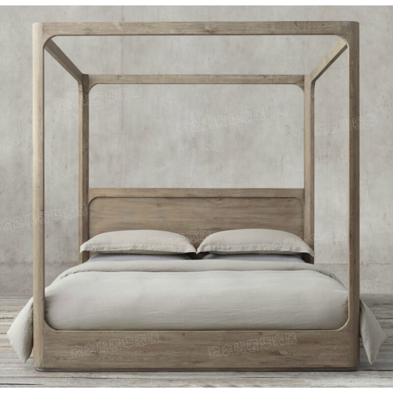 卡庭森(katingsen)德国品质美式实木架子床卧室橡木复古做旧拔步床米