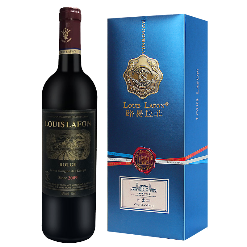 法国路易拉菲侯爵山谷(源自2009)干红葡萄酒750ML/瓶单支礼盒装
