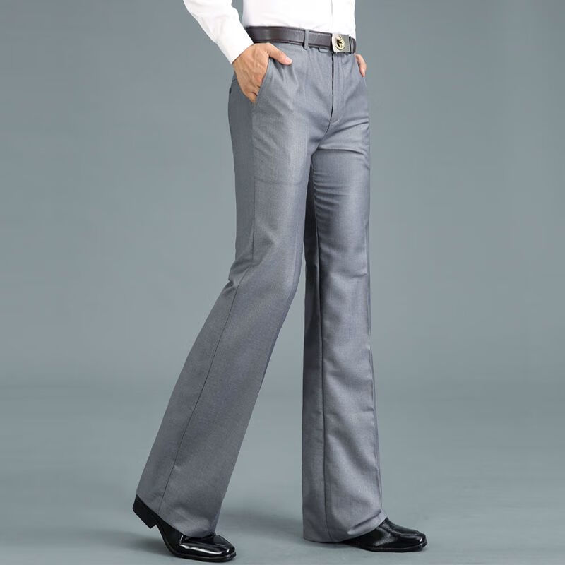 逗菁【秋冬穿的】男式男士喇叭裤微喇叭秋季喇叭裤男宽松大脚裤直筒微