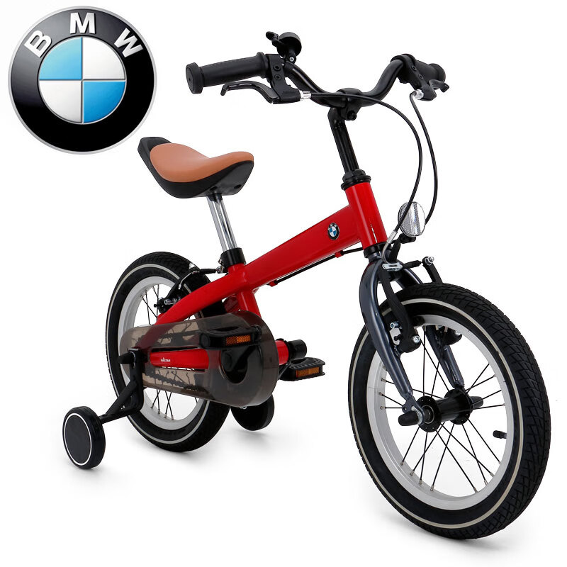 rastar【宝马授权】宝马BMW儿童自行车小孩脚踏车男女宝宝单车带辅助轮2-3-6-7岁礼物 红色18寸（7至13岁）