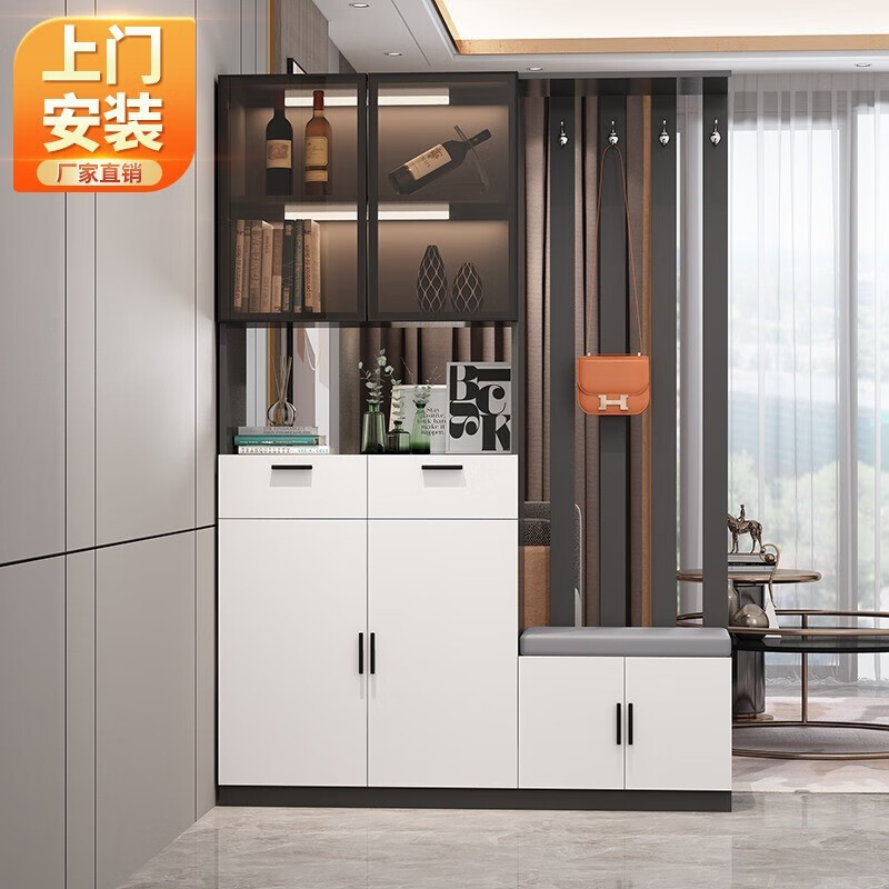 盏炯轻奢入户玄关柜鞋柜一体家用屏风隔断客厅储物柜现代简约门厅酒柜