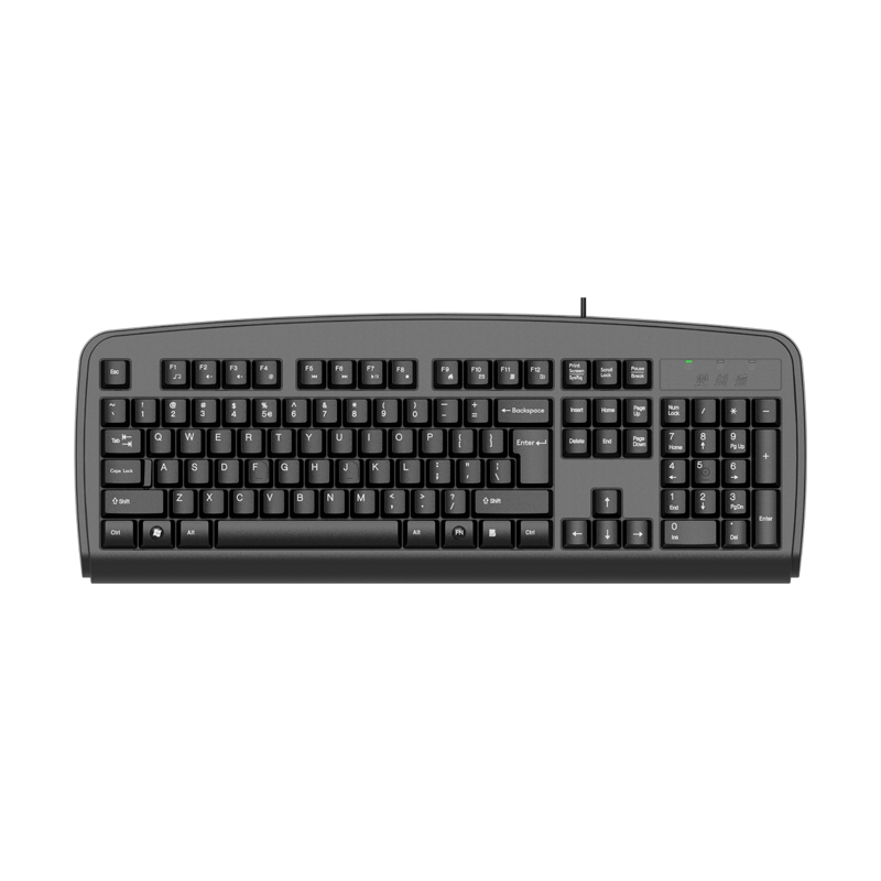 A4TECH 双飞燕 KB-8 104键 有线薄膜键盘 USB接口 黑色 无光