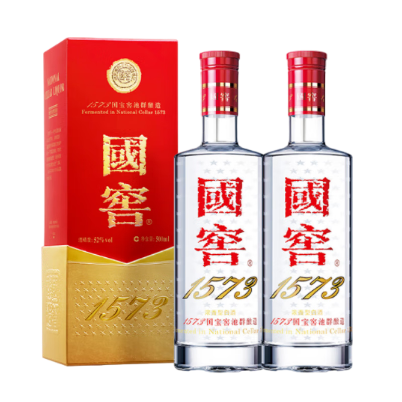 国窖1573 泸州老窖（LUZHOULAOJIAO）国窖1573 浓香型  52度 500ml*2 双瓶装