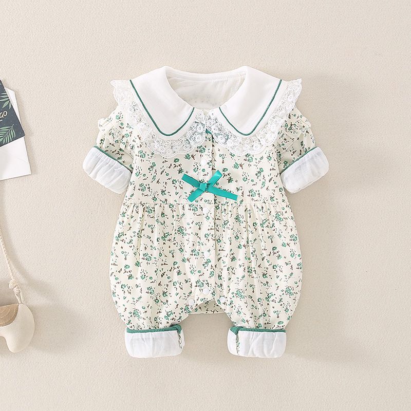 迪士尼(disney)婴儿衣服春装长袖套装13个月女宝宝外出爬服7满月连体